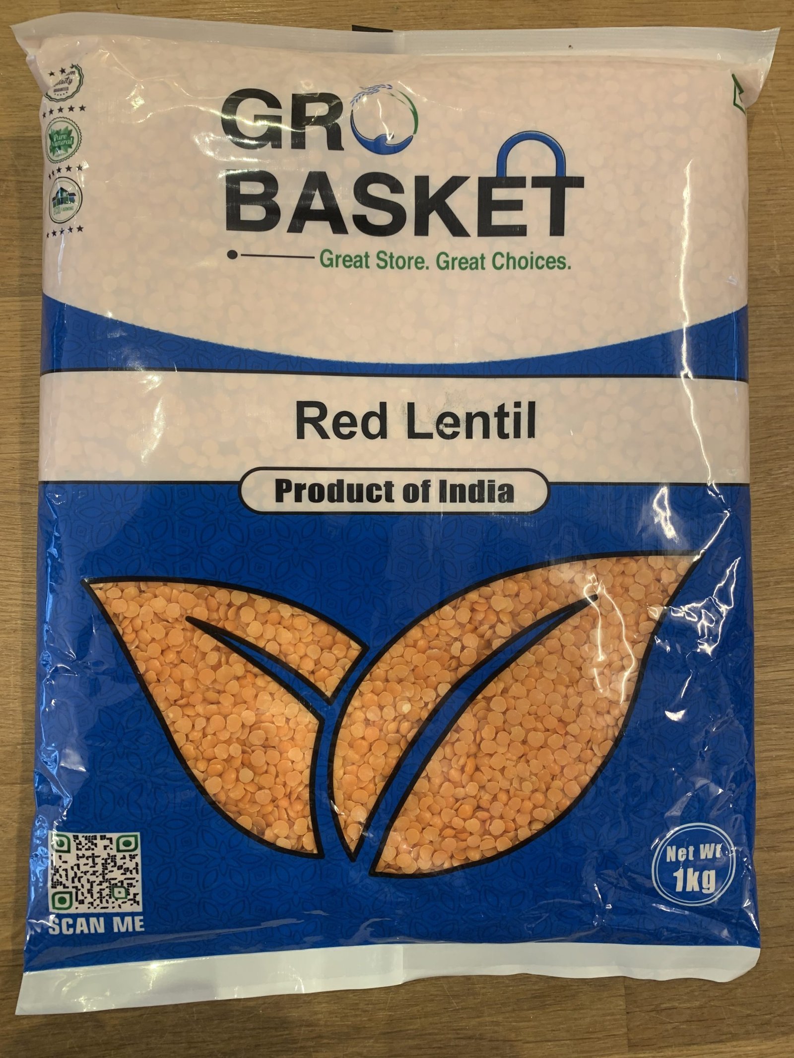 Red lentils Grobasket, - 1kg