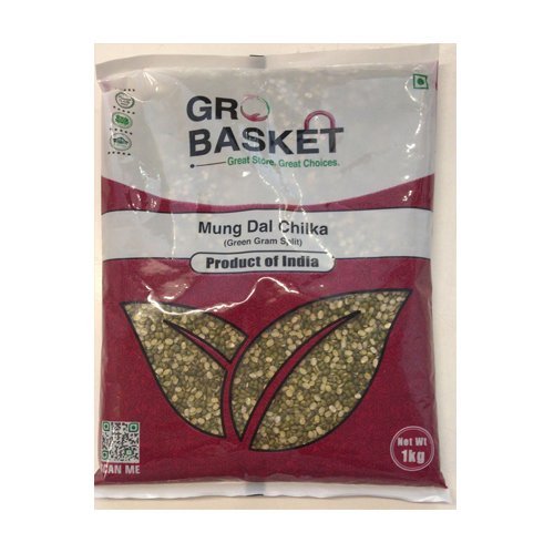 Split Green Gram(Mung dal Chilka), Grobasket - 1 Kg