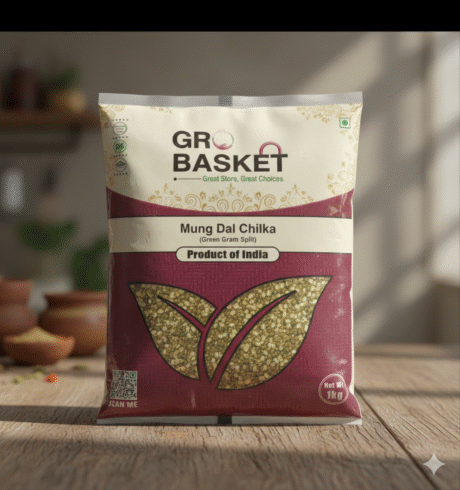 Split Green Gram(Mung dal Chilka), Grobasket - 1 Kg