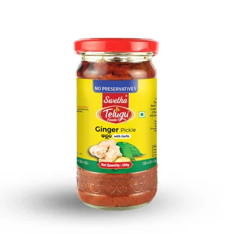 Ginger Pickle(With Garlic)-Telugu Foods-300Gm
