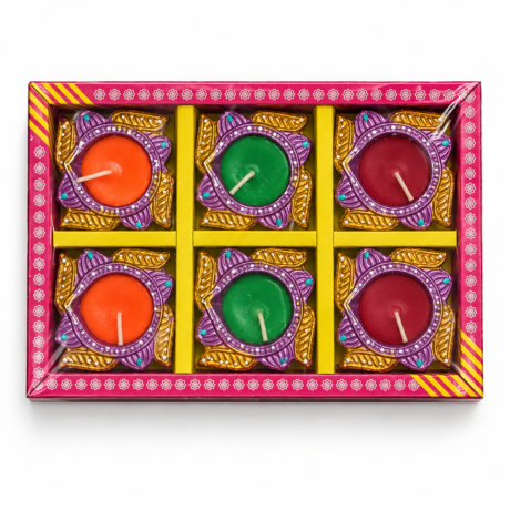 Clay Diya with wax-6stk