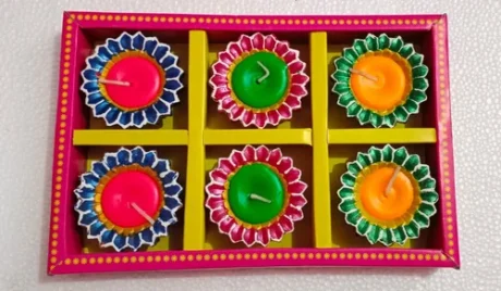 Clay Diya with wax-6stk